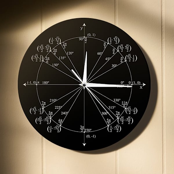 Enhedscirkel Matematik Lærer Gave Vægur Trigonometri Præ Kalkulus