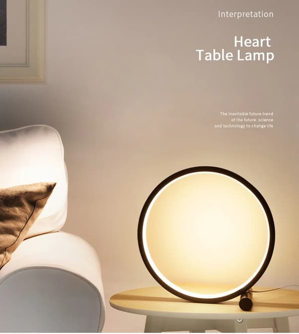 25CM LED Bordlampe Soverom Sirkulær Skrivebordslamper For Stue B