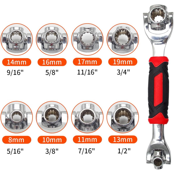 Tiger Wrench 52-i-1 Svängbart Huvud Multiverktyg Hylsnyckel Verktyg W