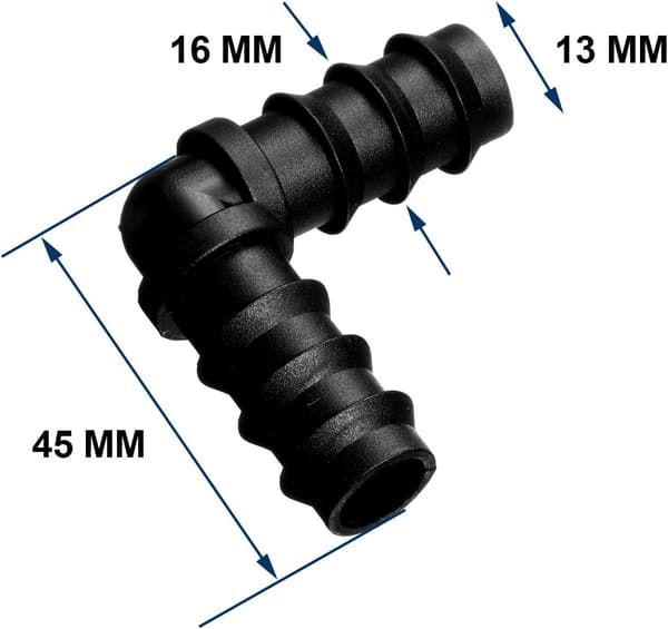 Slangekoblinger for 16 mm vanningsystem (Albue) DXGHC