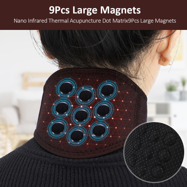 Ok tyg 9 magneter elastiskt nackskydd självvärmande fysio