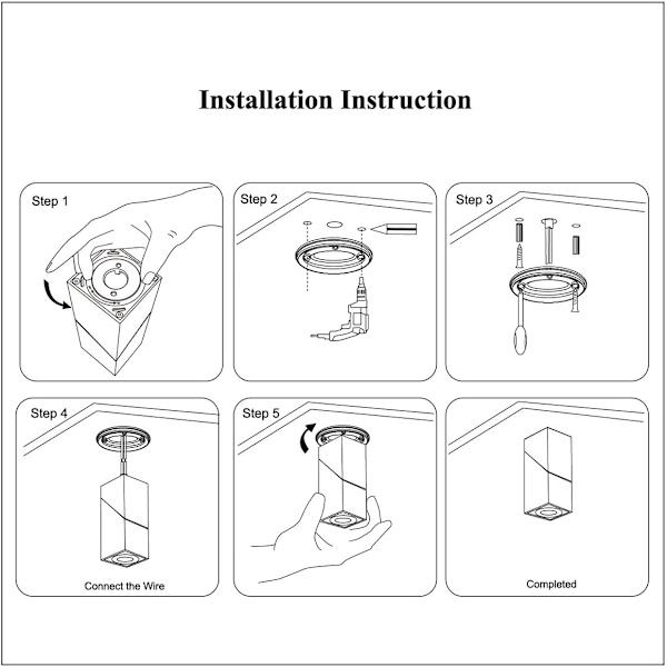 12W Taklampe LED Downlight, Justerbar Lampehode Vinkel