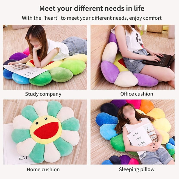Smilende Ansigt Plys Pude Pudemadras Sofa Pude Farverig