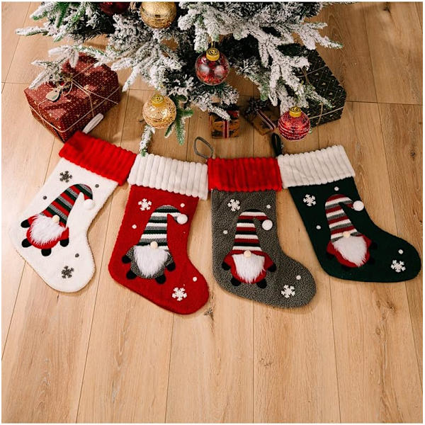 1 St Grå Julstrumpor Tomte Julstrumpor Ansiktslös Docka DXGHC