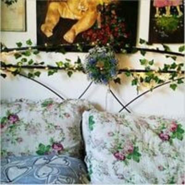 Kunstig Efeu, [1 STK] 2M Blad Fe-Lys, Kunstige Planter m
