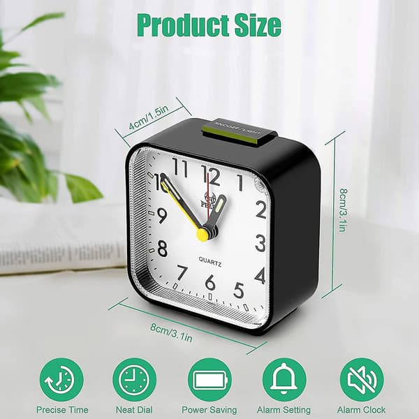 Dww-tyst analog väckarklocka, morgonväckarklocka Bedside Pl DXGHC