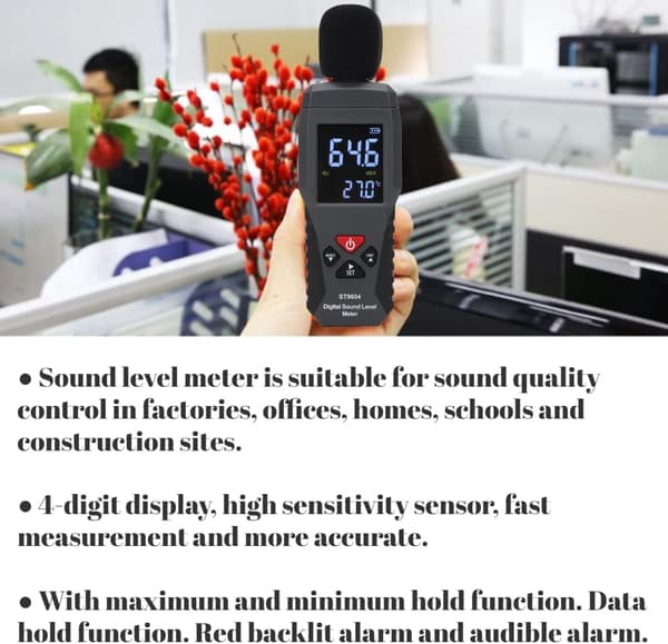 SMART SENSOR Lydnivåmåler Lydnivåopptaker Støytester