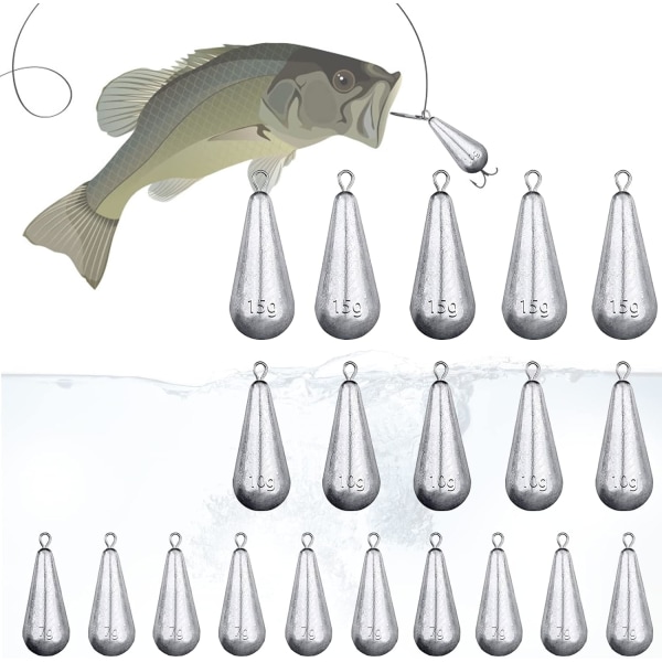 Fiskesinker i dråpeform - Fiskevekter