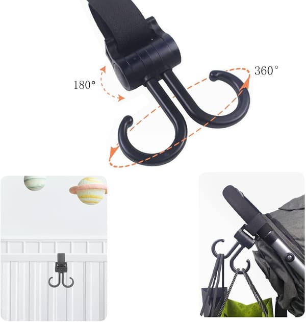2-pakks Buggy Clips Vogn Haker Baby Bag Clips, Vogn Klips