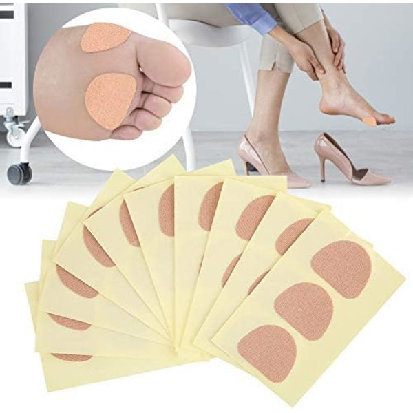 30 stk. 4,5 x 3,5 cm Strikket Adhæsiv Pedi-Pad Anti-Slid Hæl Puder S