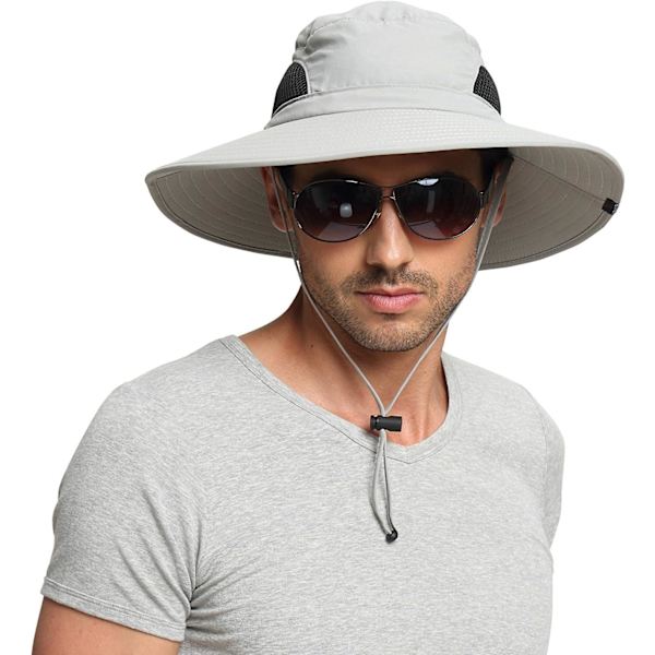 Ljusgrå Solhatt Herrar Damer Sommar UV-Skydd Utomhus Hi DXGHC