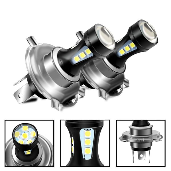 5-pack vita LED-dimlampor för bil, nya 9003/H4 3030 18sm
