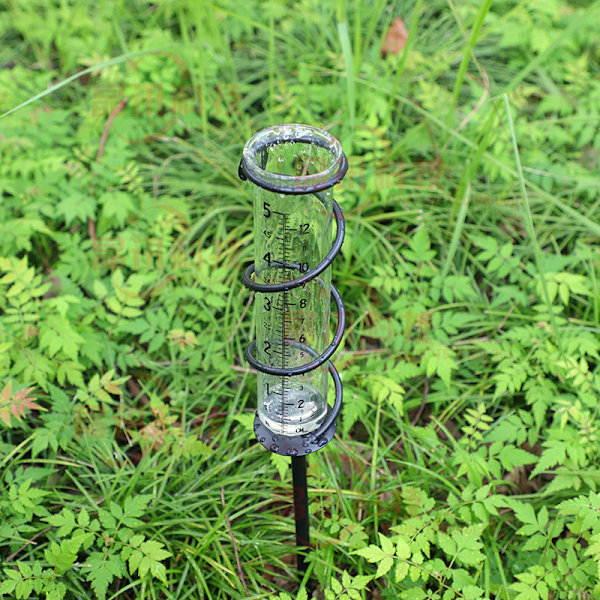 Spiral Have-Gardens Regnmåler Transparent Glasrør 5 Tommer Regn