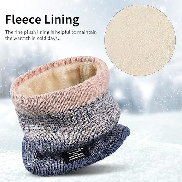 Vinter Fleece Halsvärmare - Termisk Halskrage Varm Stickad