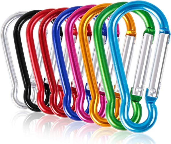 30 stk. aluminiumslåsebeslag D-ring, nøglering, fjederkrog
