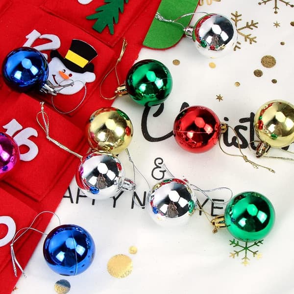 36 stk Fargede Julekuler, 3 cm Plast Julekuler Ornament