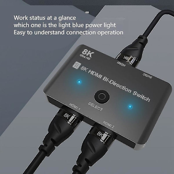 2.1 Splitter, 2x1 2.1 Switcher, stöder 8k@60hz upplösning, komp DXGHC