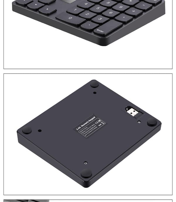 1 pak sort 2.4G trådløs opladning Bluetooth multimedie digital