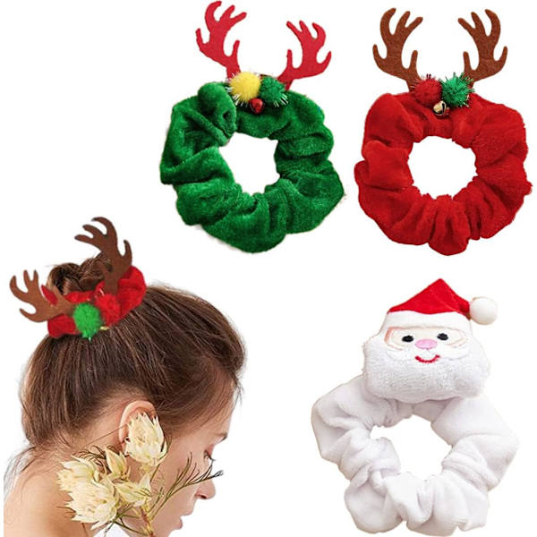 Generse Joulu Scrunchies söpöt joustavat hiusnauhat Hiuslisä DXGHC