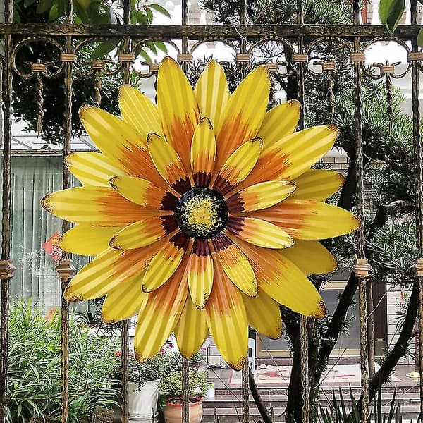 Metall Blomväggdekor, Stor Daisy Metall Blomväggkonst, G DXGHC
