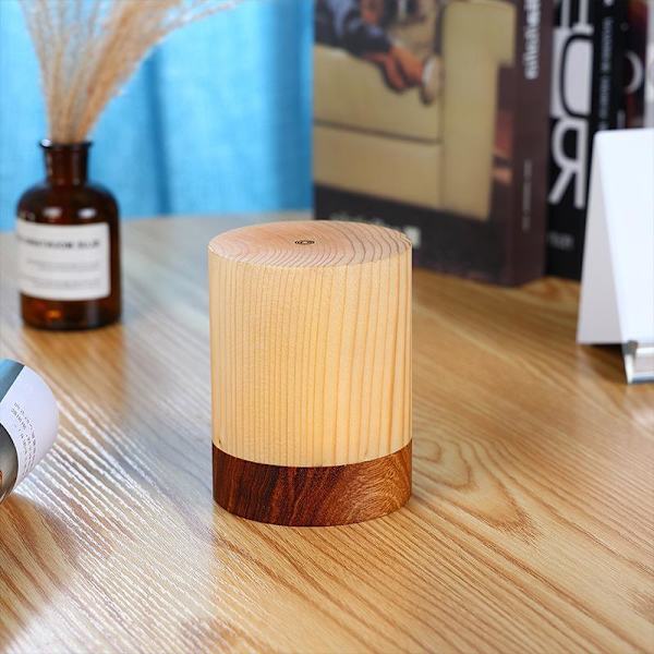 Postmodern trä LED touch USB laddningsbar nattlampa Kreativ