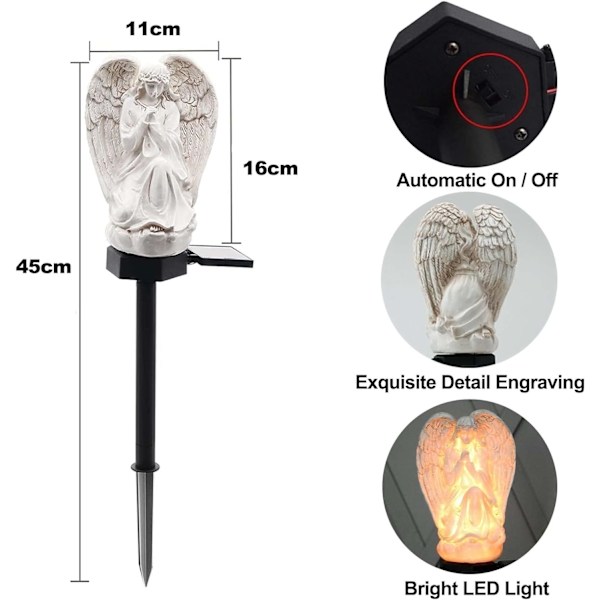 Solcelled Hagebelysning, Solengel, Plenelampe, Vanntett, LED Sola