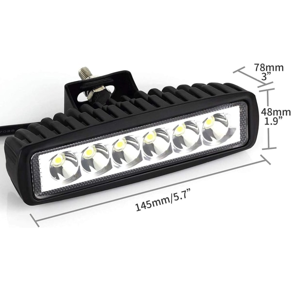 18W LED Arbeidslys 12V 24V LED Arbeidslys Vanntett Barbjelke Sle