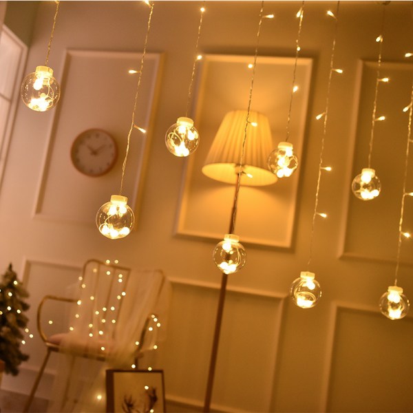 LED-verhovalaisin, toivepallo, tytön sydän, romanttinen makuuhuone, rou