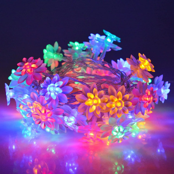 Stringlampa batteridriven 6m 40 LED lotus fairy lampa, 8-läge