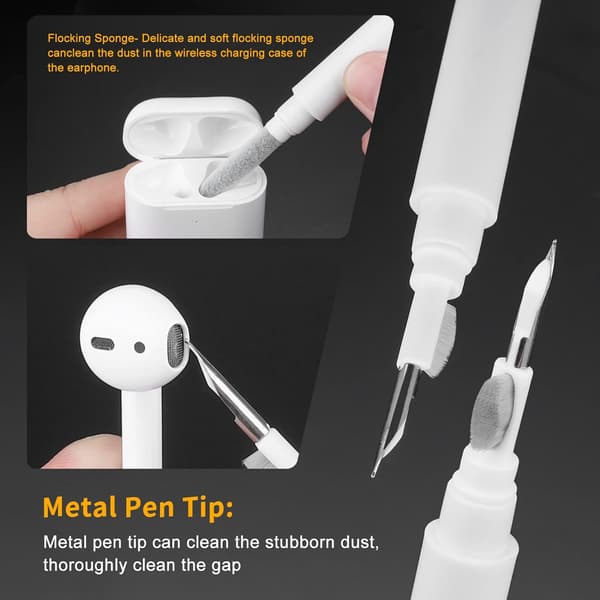 2 stk 3 i 1 Multifunksjonelt Rengjøringssett, Bluetooth Ørepropp Rengjøring