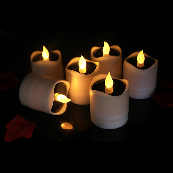 6 st LED-elektroniska solcellslampor (gula)
