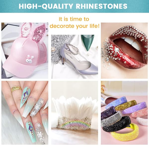 2880 Stykker Neglekunst Rhinestone Krystall Flat Bottom Neglekunst Steiner