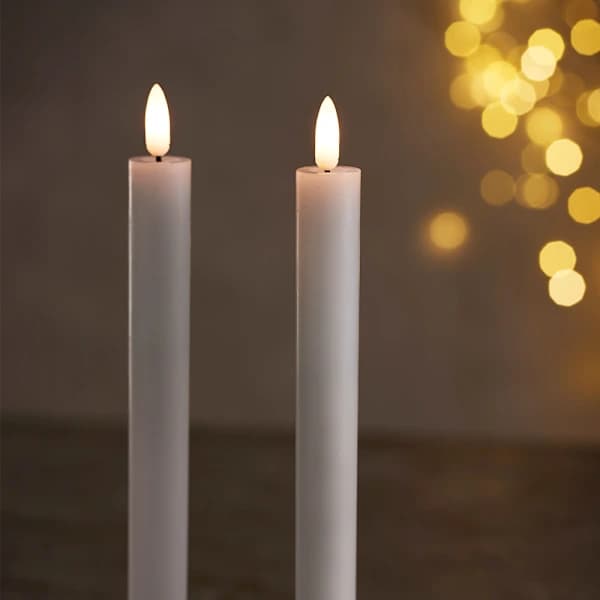 Dag Kronljus med LED 3D-låga - 2-pack (25cm)