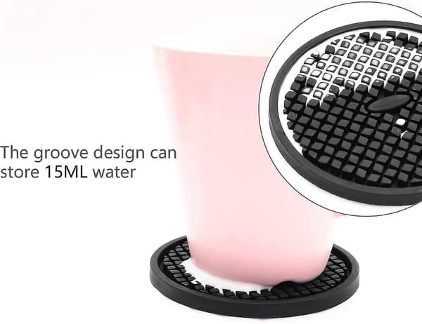 Dww-silikon glasunderlägg set om 6, glasunderlägg för drinkar, Deep Gro DXGHC