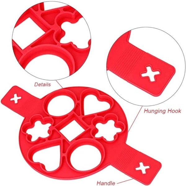 Silikon Pandekageform, 7 Ringe Pandekage Maker, Non-Stick Køkken DXGHC
