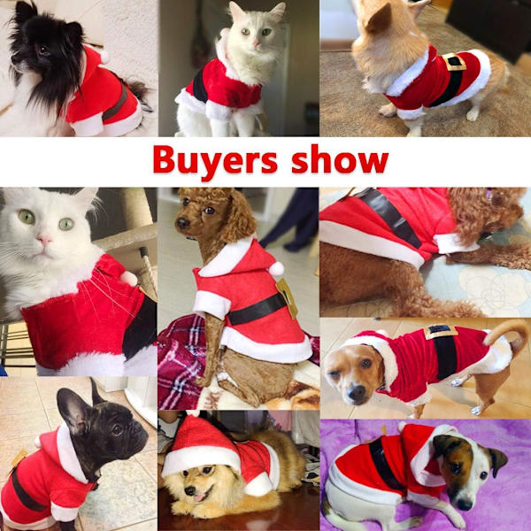 Jultomte Hundkostym Jul Kläder för Husdjur Vinter Hoodie Jacka Kläder
