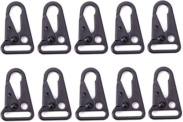 10 st mini karbinhakar för nyckelring eller ryggsäck, 25 mm