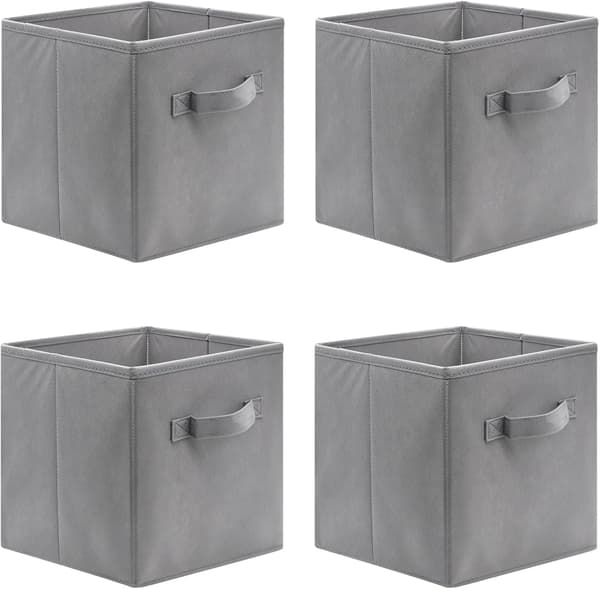 Set med 4 Vikbara Förvaringskuber, 26 x 26 x 28 cm, Ovävd Textil