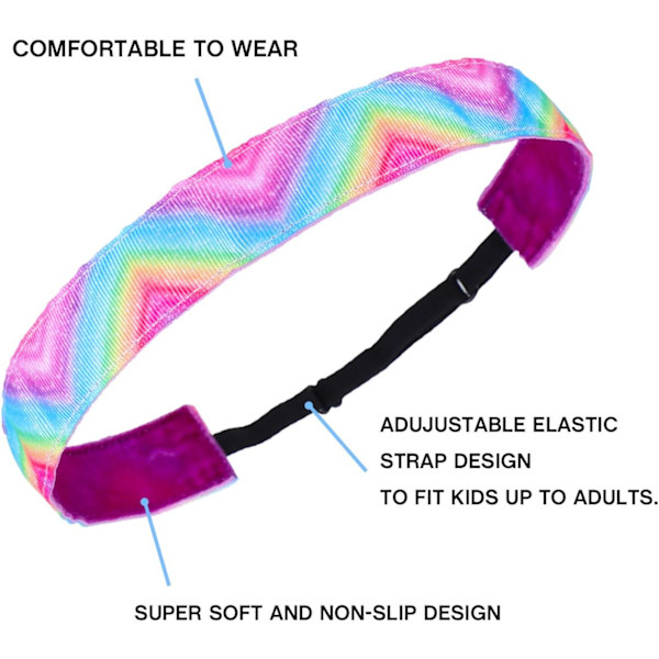 8-pack Tie-Dye Hårband för Flickor och Barn - Elastiska Bandanas
