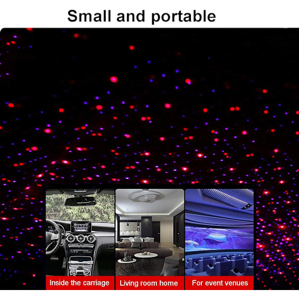 Mini LED Projeksjonslampe Stjerne Natt, Nattlys Projektor Stjerneklar