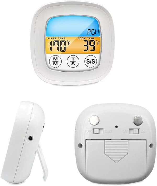 （Hvit）Digital Ovn og Grill Termometer, Kjøkken Termometer med