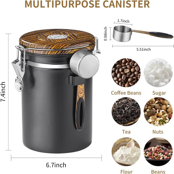22OZ Kaffeeburk Kaffeebönor Förvaring Lufttäta Behållare Stai