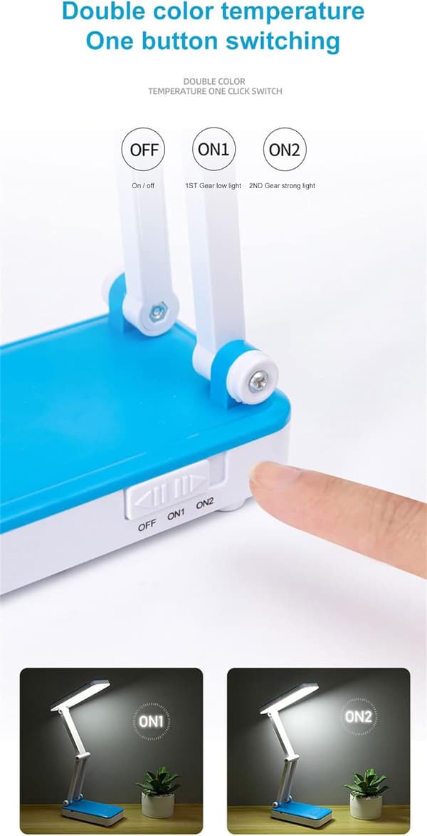 LED Solbordlampe, Foldbar Bordlampe, USB Ladbar Bordlampe