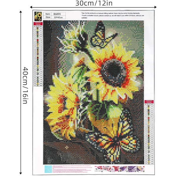 Timanttimaalauspakkaukset aikuisille, 12x16 tuuman DIY-maalaus numeroilla