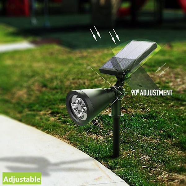Spotlight opgradering 4 LED 200 lumen solcelle spotlight integreret pan