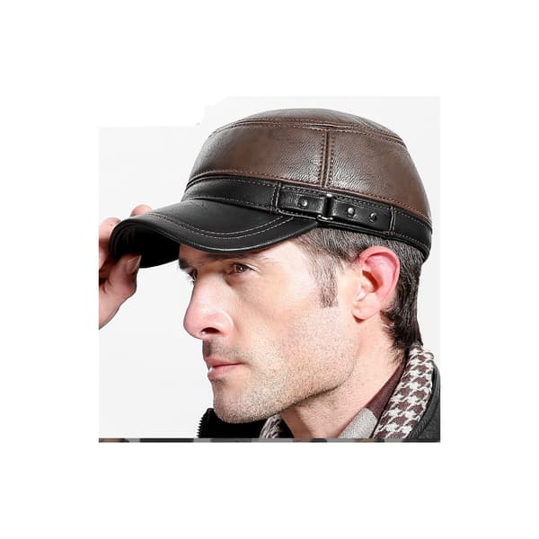 Modehattar, kepsar för män, platta mössor, varma fleecehattar, C