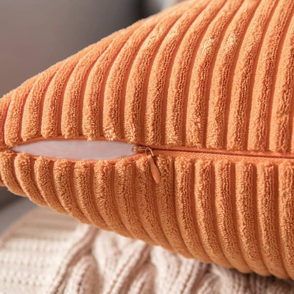 2 kpl Syksyn Oranssit Tyynynpäälliset 18x18 Tuumaa Pehmeä Boho Raidoilla