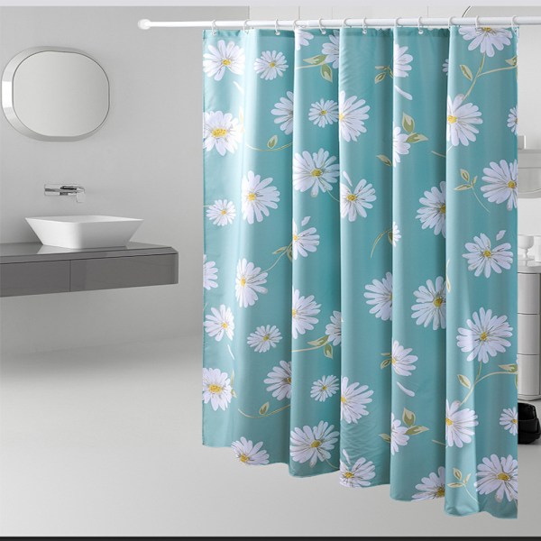 Bruseforhæng 240x200, tekstil badeværelsesforhæng lavet af polyester