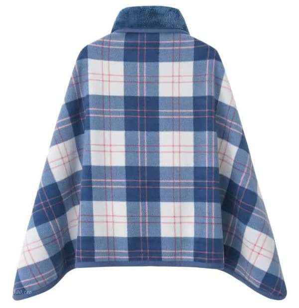 Polarfleece-teppe med hette, dobbeltlags tykkelse