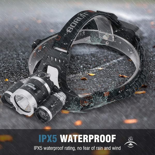 Ladesbar LED-hodelykt 5000 Lumen Super Lys med 4 Beste M